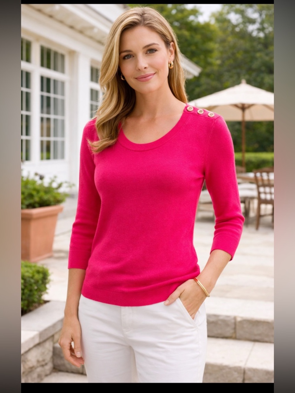 NWT Banana Republic Petite Exclusive Sweater top in Dark Pink.  Size XSP